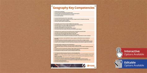 Geography Key Competencies Display Poster