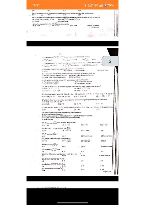 160770 - MCQ on Linear Programming and Calculus Concepts - Studocu