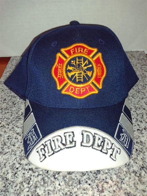 Fire Department Fire-Fighter Hat Cap. Blue Color. Adj… - Gem