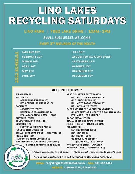 Recycle Saturdays | Lino Lakes, MN