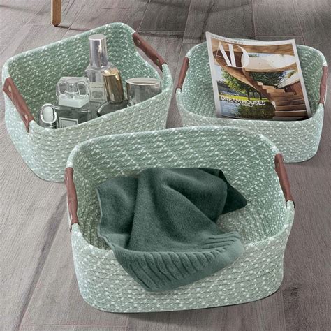 Buy OBSESSIONS Multi Utility Polypropylene Storage Basket With Leather ...