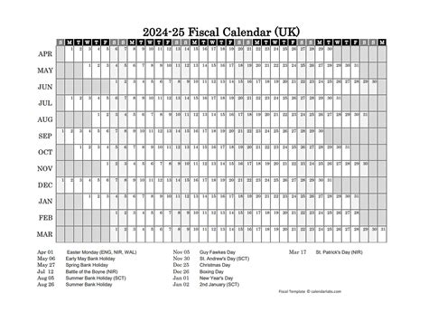 2024-25 Fiscal Calendar Year - Free Printable Templates