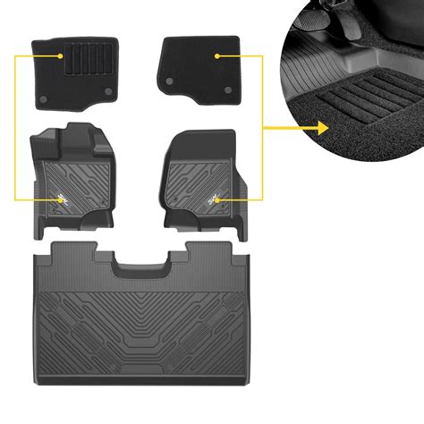 3W Custom Floor Mats 2019-2025 Chevy / Chevrolet Silverado 1500 2500 HD ...