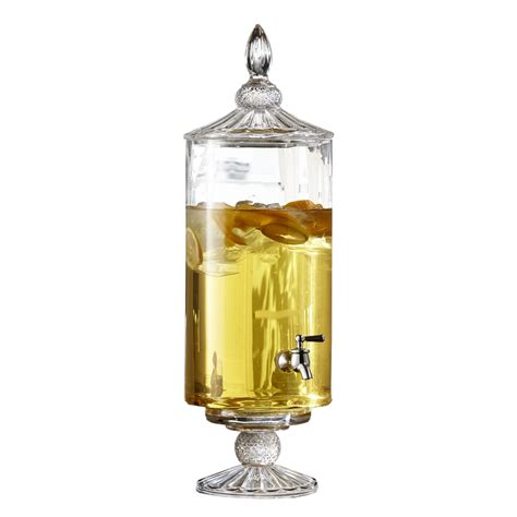 Fifth Avenue Crystal, Clear, Glass Beverage Dispenser with Leak Proof ...
