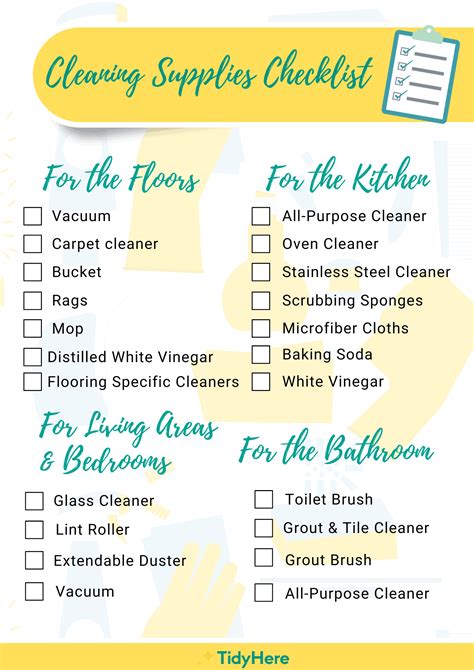 The Ultimate Cleaning Supply Checklist for a Tidy Space - TidyHere