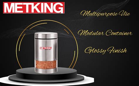 METKING Stainless Steel Container for Kitchen Storage - Transparent ...