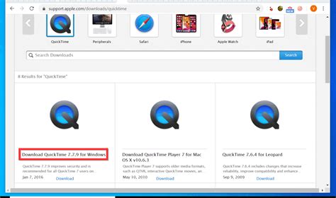 Image result for QuickTime Windows