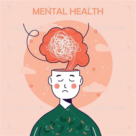 Mental health concept illustration - Download Graphics & Vectors
