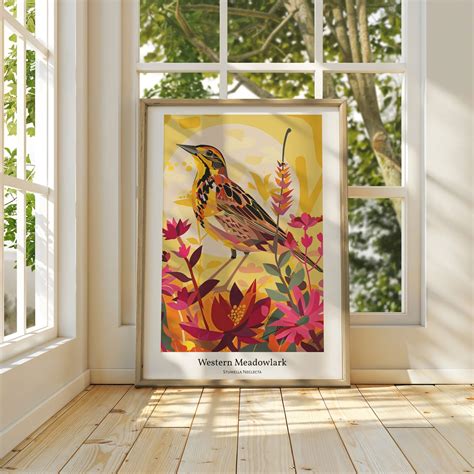 Nebraska State Bird, Western Meadowlark, Wall Art Poster - Museum ...