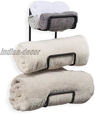 INDIAN DECOR 12514 Wall Mounted Towel Holder, Towel Rack, Towel Storage ...