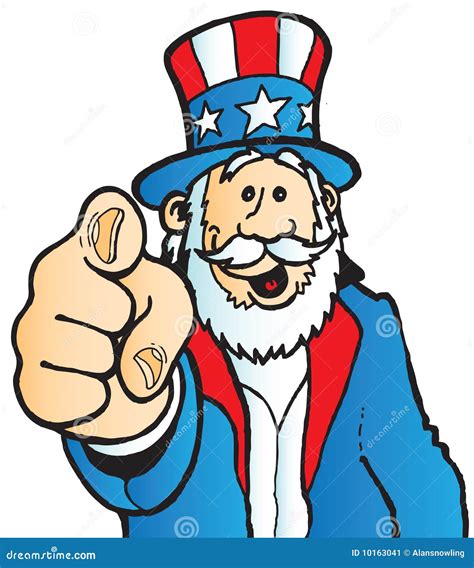 Uncle Sam pointing stock illustration. Illustration of white - 10163041