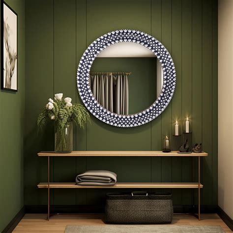 Buy HOSLEY Decorative Modern Designer Round Wall Mirror| Metal Studded ...