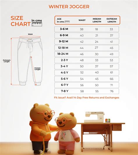 Size Chart - Winter Joggers – orangesugar