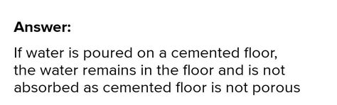 What happens a test tube of full water : poured on cemented floor ...