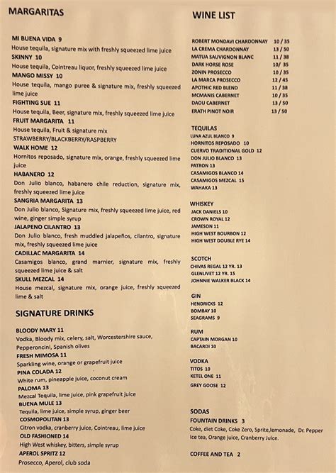 Mi Buena Vida menu – SLC menu