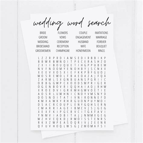 Bridal Shower Word Search Free Printable | Modern MOH