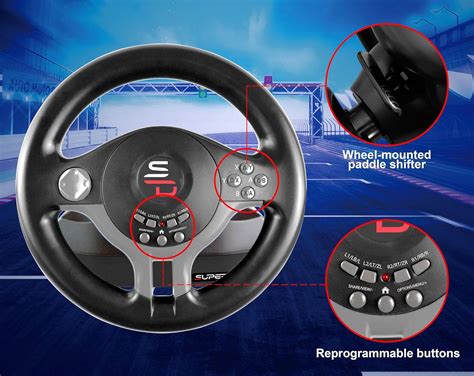 Buy Superdrive - racing Driving Wheel with pedals and gearshift paddles ...
