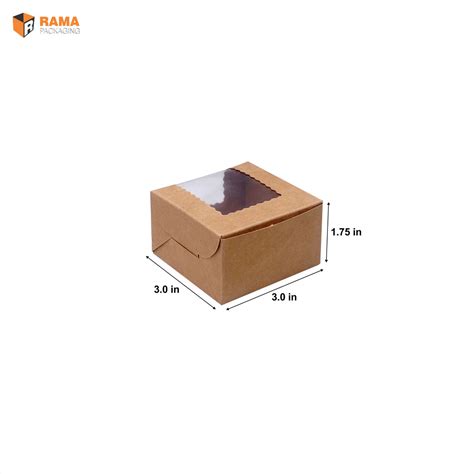 1 Brownie Box Brown | Craft Box (3" X 3" X 1.75")– Rama Packaging