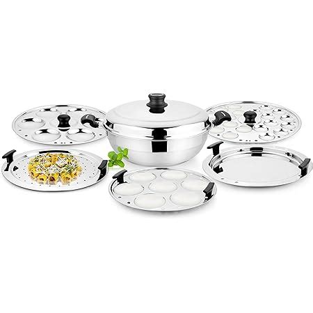 Steelcraft Premium Stainless Steel 8pcs Multi Kadai with Stainless ...