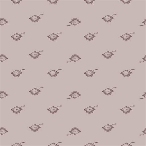 Graduate hats engraved seamless pattern vintage element education in ...