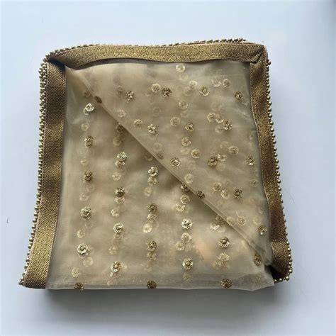 Gold Sequenced Net Dupatta – anokherang