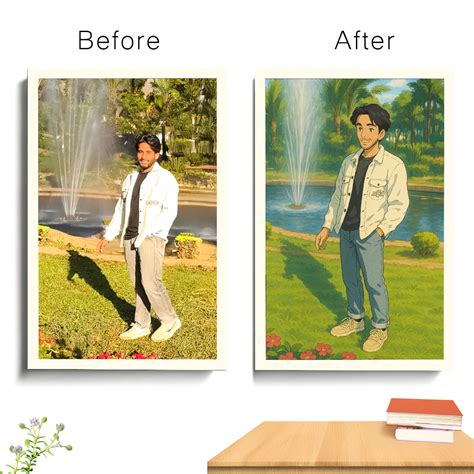 Personalized Ghibli Art Style Frame - 8x12" - love craft gift