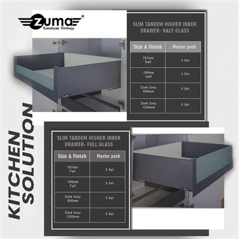 Zuma Slim Tandem Inner Drawer Accessories | Zuma Corporation