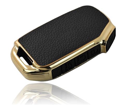 JVCV® Premium Soft Gold Border TPU Leather Pattern Key Cover Compatible ...