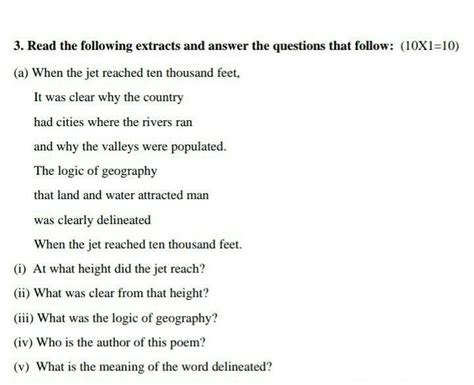 english extract questions 8th - Brainly.in