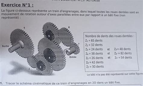Solved: Exercice N°1 : La figure ci-dessous représente un train d ...