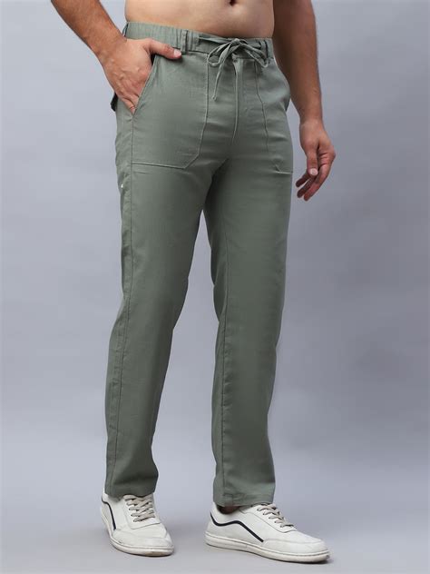 Straight Fit Solid Trousers For Men – Indian Needle