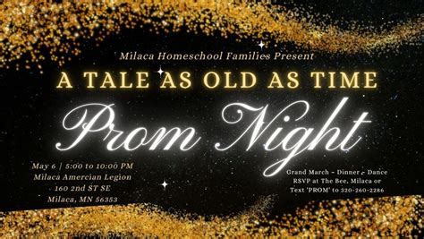 A Tale As Old As Time - HomeSchool Prom 2023, Milaca, MN, Milaca Legion ...