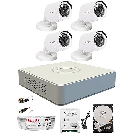 Buy Hikvision 8 Channel Full HD DVR Kit with 6 CCTV Cameras (White ...