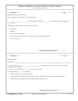 Fillable Online knox army Fort Knox Form 9598a: Request for Medical ...