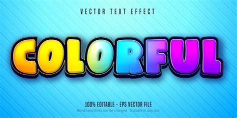Texto colorido, efeito de texto editável multicolorido brilhante ...
