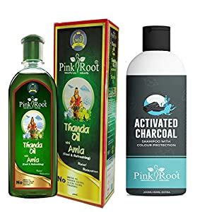 Buy Pink Root Thanda Oil Amla 200ml with Activated Charcoal Shampoo ...