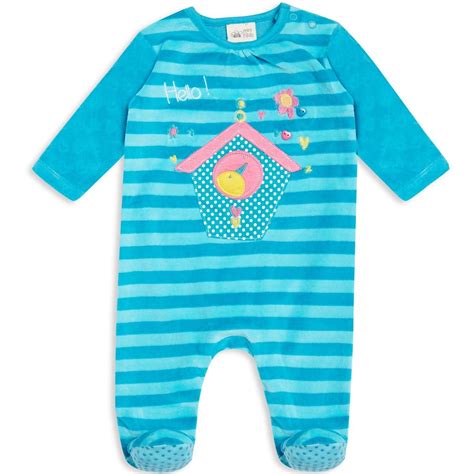 Mini Klub Girls Velour Sleepsuit with Stripes : Amazon.in: Clothing ...