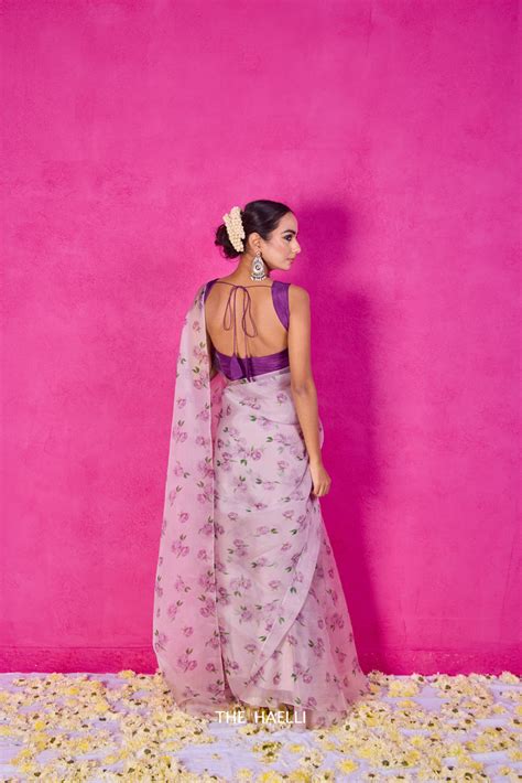 Raavi Lilac Organza Silk Saree – The Haelli