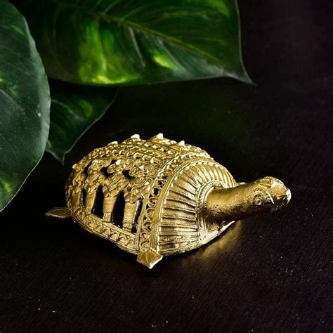 Antique Tortoise Showpiece Dokra Design | Golden Tortoise For Decor ...