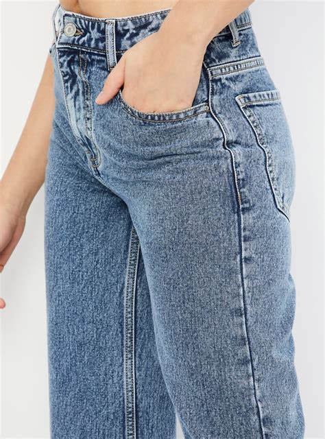 Buy URB_N Women Stonewashed Wide Leg Jeans Online at just Rs. 1299.0 ...