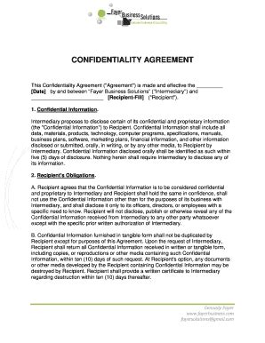 Fillable Online CONFIDENTIALITY AGREEMENT - BizBuySell Fax Email Print ...