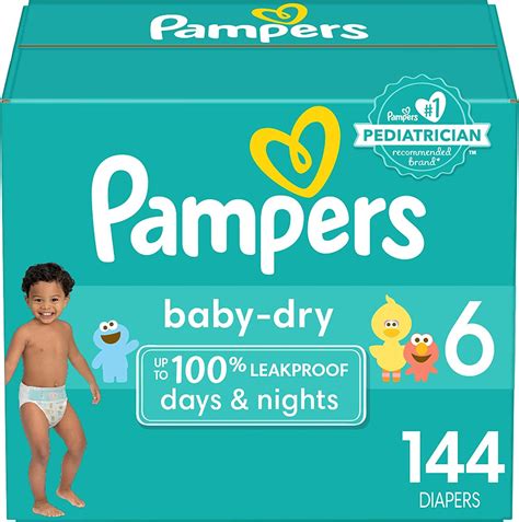 Pampers Baby Dry Diapers - Size 6, One Month Supply (144 Count ...