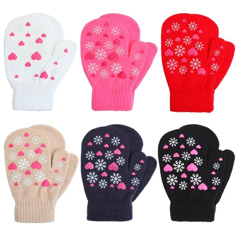 Buy Cooraby 6 Pairs Toddler Magic Stretch Mittens Winter Unisex Baby ...
