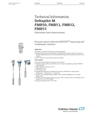 Fillable Online Endress+Hauser Deltapilot M FMB50 Brief Operating ...
