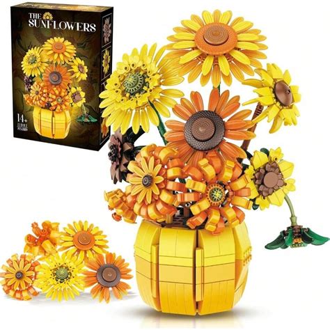 Sunflower Building Set Flowers With Vase Van Gogh Botanical Collection ...