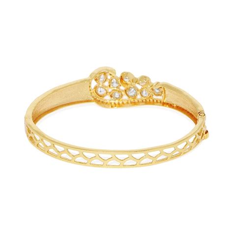 Buy Accessher Gold Toned Polki Kundan Enamel Kada Online
