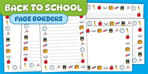 Back to School Page Borders