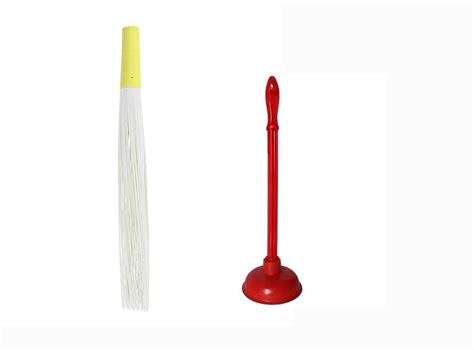JAGMOOLYA Products Kharata Plastic Hard Bristle Broom & Rubber Power ...