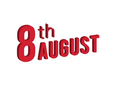 8th august , Daily calendar time and date schedule symbol. Modern ...