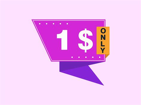 1 Dollar Only Coupon sign or Label or discount voucher Money Saving ...